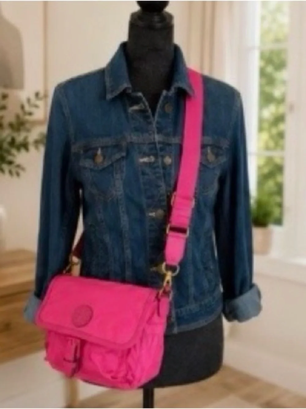 Tory Burch Hot Pink Crossbody Messenger Bag